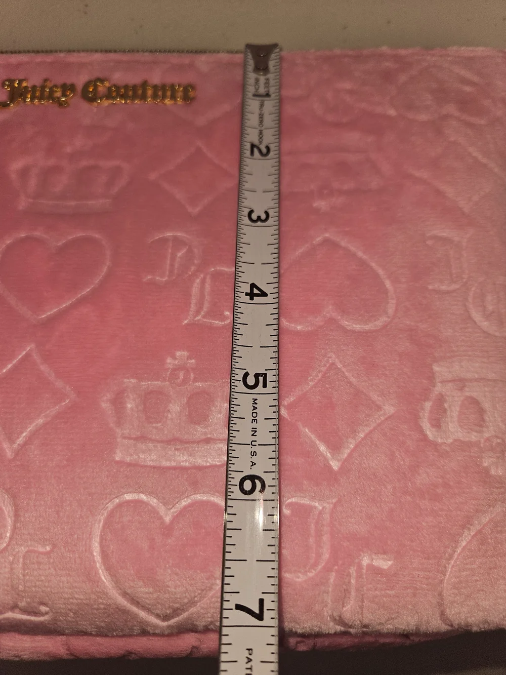 NWT Juicy Couture Pink Velvet Logo Cosmetic Pouch